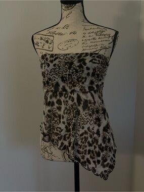 Urban Outfitters Strapless Leopard-Print Camisole in Brown and Black